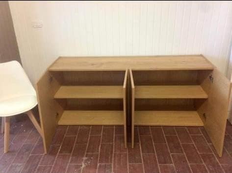 Madia credenza in legno rovere nodato spazzolato l.180x50x87 (891) - Mobili 2G