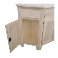 Madia credenza in legno scantonata grezza 4 porte l.158 p.48 h.102 (977) - Mobili 2G