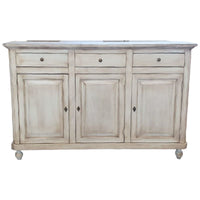 Madia credenza in legno shabby chic 3 ante bianco invecchiato 150x43x98