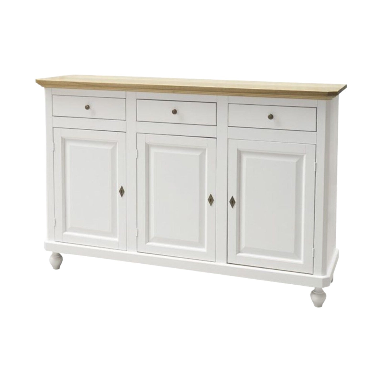 Madia credenza in legno shabby chic 3 porte l.150 x p.45 h.98 - Mobili 2G
