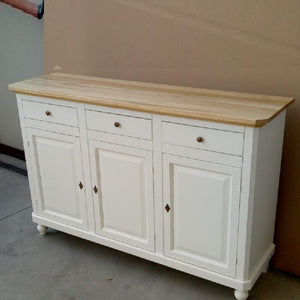 Madia credenza in legno shabby chic 3 porte l.150 x p.45 h.98 - Mobili 2G