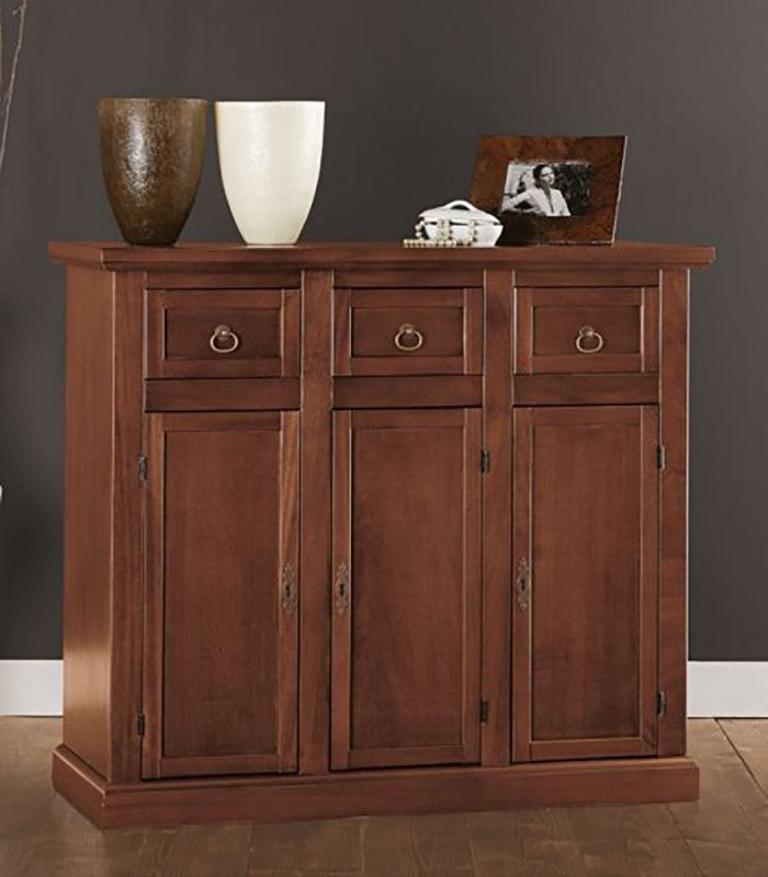 Madia credenza in legno tinta noce arte povera l.100 p.39 h.85 (52f) - Mobili 2G