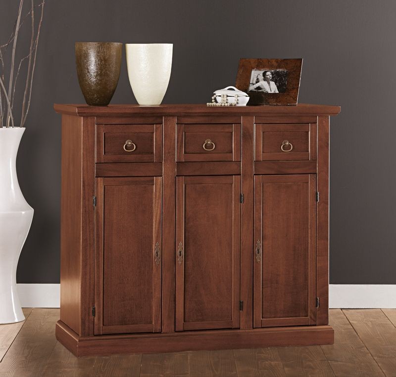 Madia credenza in legno tinta noce arte povera l.100 p.39 h.85 (52f) - Mobili 2G