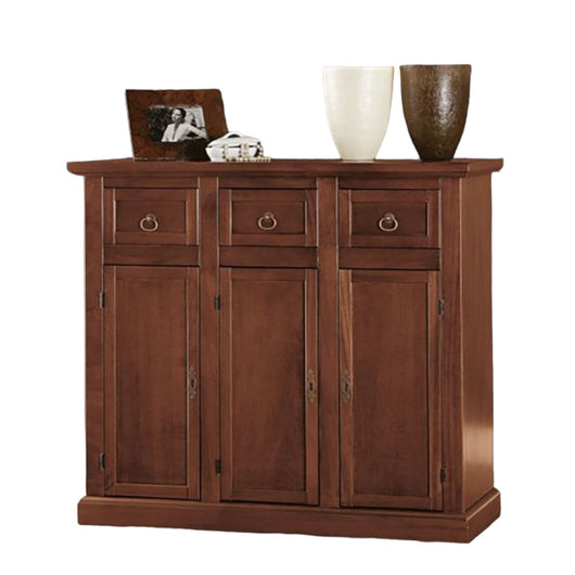 Madia credenza in legno tinta noce arte povera l.100 p.39 h.85 (52f) - Mobili 2G