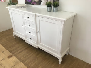 Madia credenza legno 2 porte 4 cassetti bianco 201 x 52 h 113 (1422) - Mobili 2G