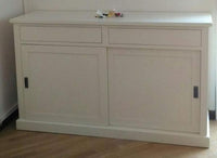 Madia credenza legno 2 porte scorrevoli bianco 150x50x90h (720) - Mobili 2G