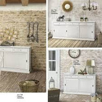 Madia credenza legno 3 ante scorrevoli bianco 200x50 x90 (719) - Mobili 2G