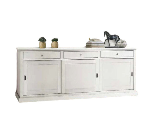 Madia credenza legno 3 ante scorrevoli bianco 200x50 x90 (719) - Mobili 2G