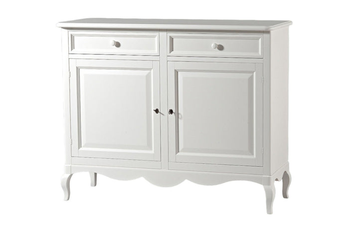 Madia credenza legno shabby 2 porte bianco 145x49x116h (1424) - Mobili 2G