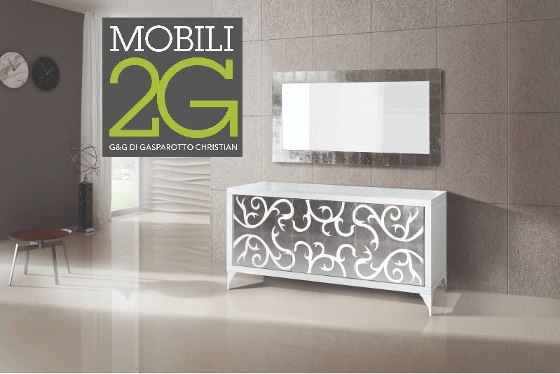  madia credenza moderna frassino e rovere bianco l 180 x 45x 81 h.