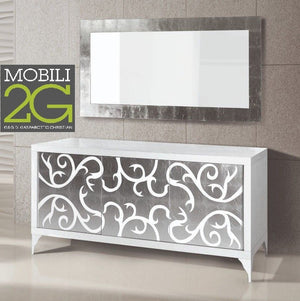  madia credenza moderna frassino e rovere bianco l 180 x 45x 81 h.