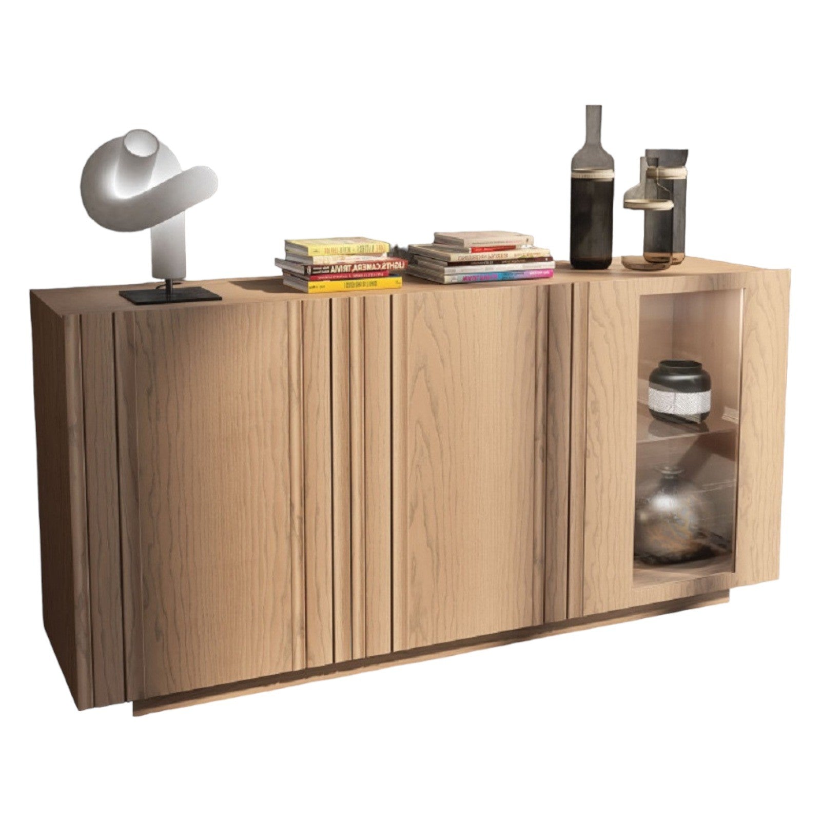 Madia credenza moderna in legno massello 3 ante 180x48x88 - Mobili 2G
