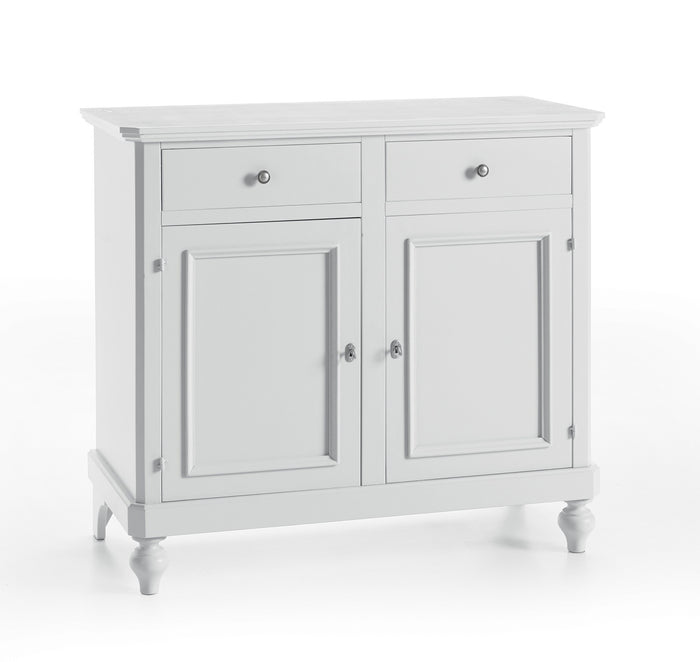 Madia credenza napoletana 2 ante laccato bianco sporco l 112 p 49 h 98 - Mobili 2G
