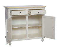 Madia credenza napoletana 2 porte laccato bianco decori 104x43x98 - Mobili 2G