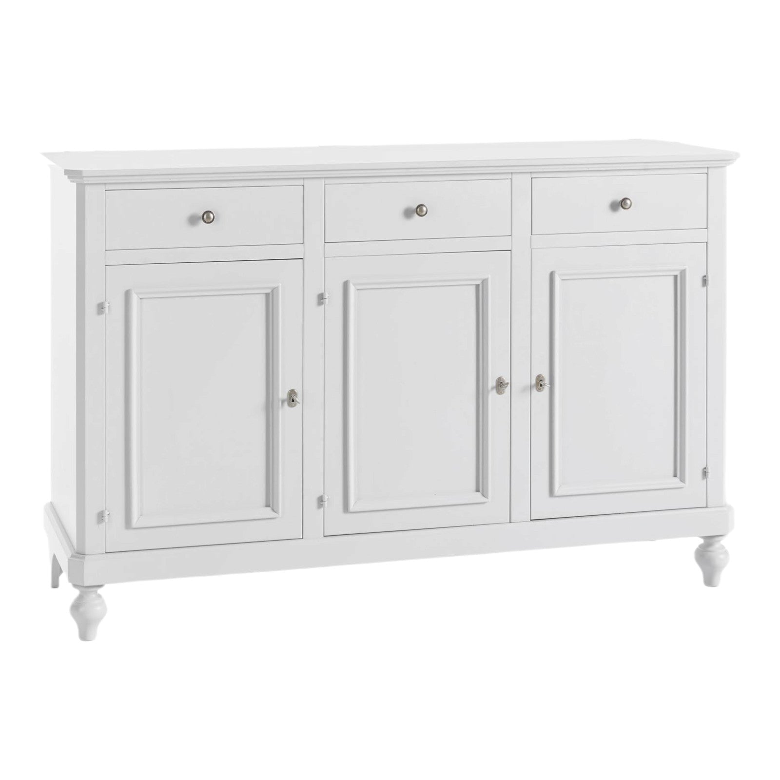 Madia credenza napoletana 3 ante bianco sporco l.160p.50.h.102 - Mobili 2G