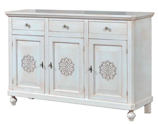 Madia credenza napoletana bianco invecchiato l.150 p.43 h.98 - Mobili 2G