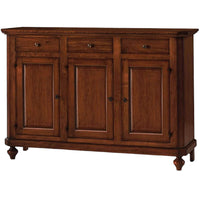 Madia credenza napoletana in legno 3 ante tinta noce 150x43x98