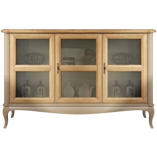 Madia credenza provenzale in legno 3 porte l.141 p.47 h.90 - Mobili 2G