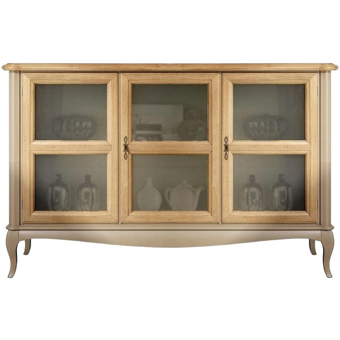 Madia credenza provenzale in legno 3 porte l.141 p.47 h.90 - Mobili 2G