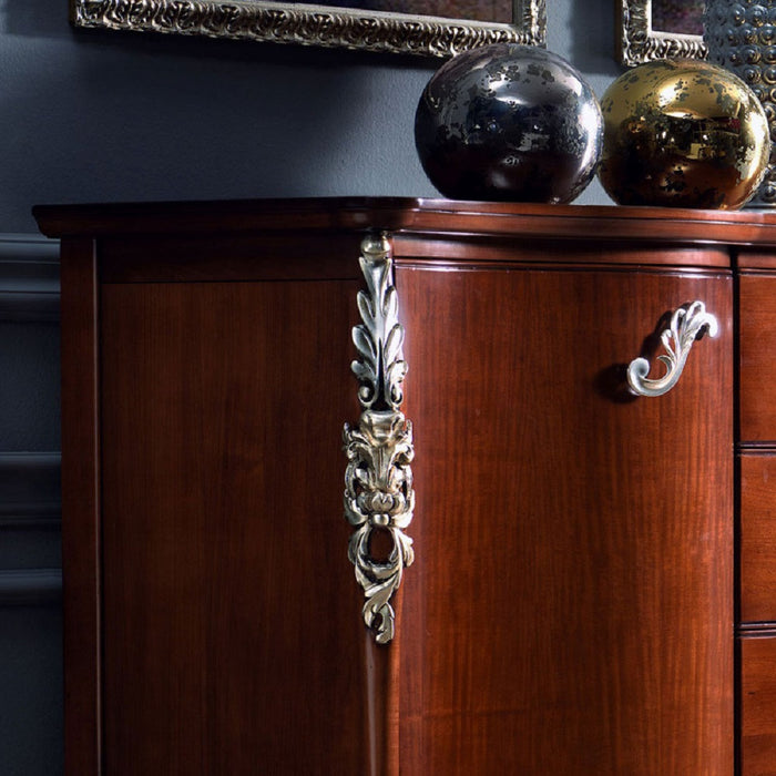 Madia credenza sagomata 2 ante in legno tinta noce l.170 p.57 h.110 - Mobili 2G