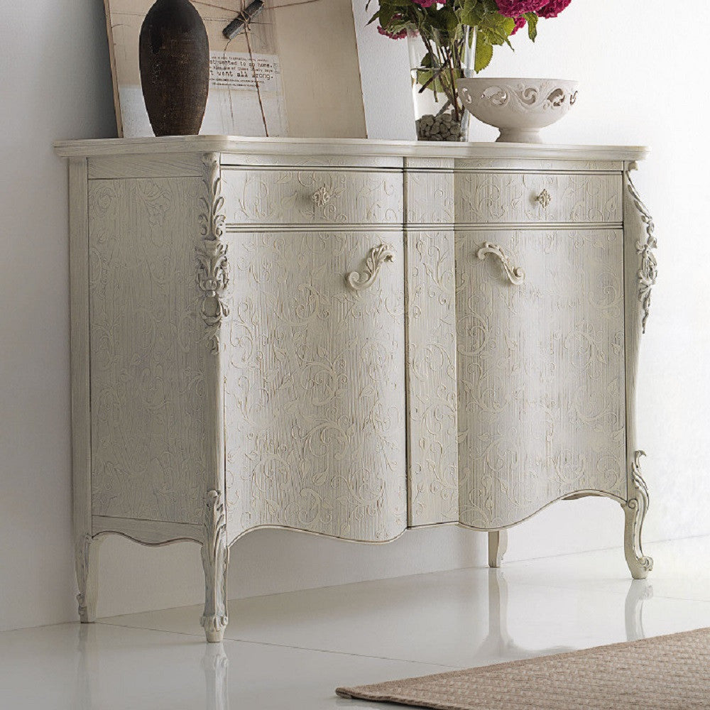 Madia credenza sagomata 2 ante legno bianco l.137 p.57 h.110 - Mobili 2G