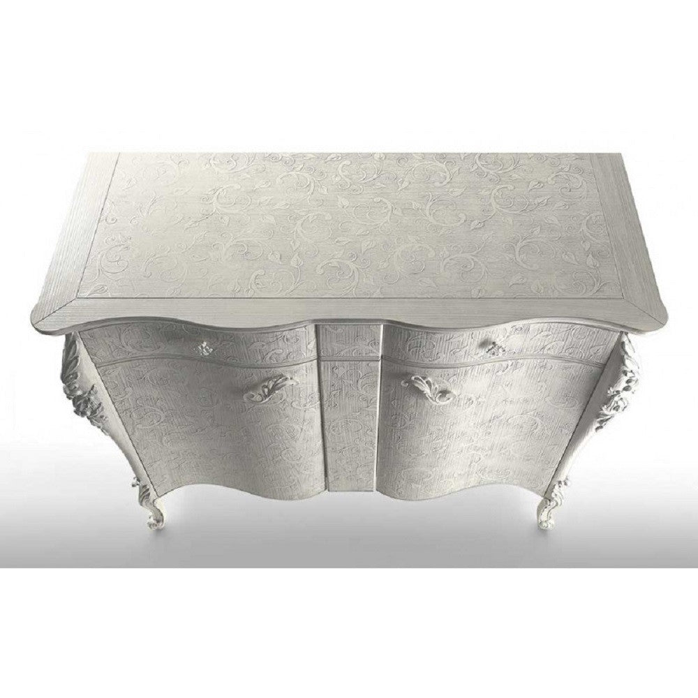 Madia credenza sagomata 2 ante legno bianco l.137 p.57 h.110 - Mobili 2G