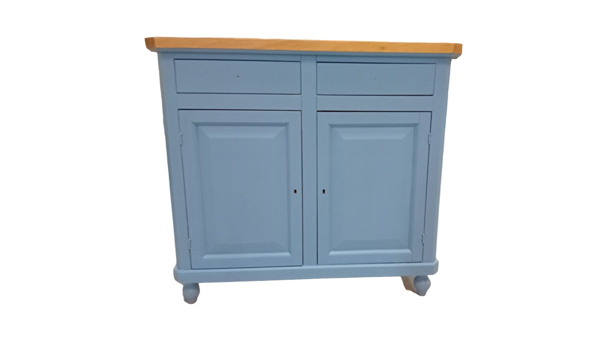 Madia credenza shabby 2 porte legno azzurro noce 104x43x98 - Mobili 2G