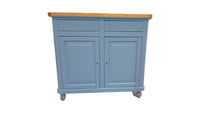 Madia credenza shabby 2 porte legno azzurro noce 104x43x98 - Mobili 2G