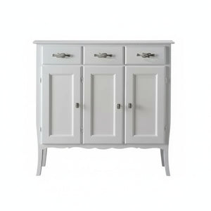 Madia credenza shabby chic 3 ante 3 legno bianco l.105 p.42 h.101 - Mobili 2G