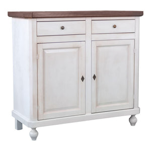 Madia credenza shabby chic bicolore in legno 2 porte 104x43x98 - Mobili 2G