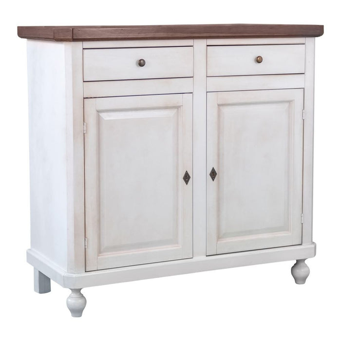 Madia credenza shabby chic bicolore in legno 2 porte 104x43x98 - Mobili 2G