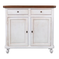 Madia credenza shabby chic bicolore in legno 2 porte 104x43x98 - Mobili 2G