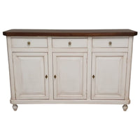 Madia credenza shabby chic bicolore in legno 3 porte 150x43x98 - Mobili 2G