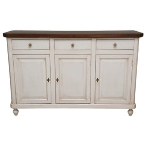Madia credenza shabby chic bicolore in legno 3 porte 150x43x98 - Mobili 2G