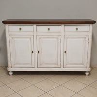 Madia credenza shabby chic bicolore in legno 3 porte 150x43x98 - Mobili 2G