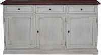 Madia credenza shabby chic bicolore in legno 3 porte l.156 p.42 h.85 - Mobili 2G