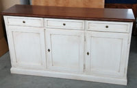 Madia credenza shabby chic bicolore in legno 3 porte l.156 p.42 h.85 - Mobili 2G