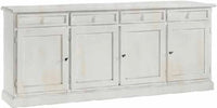Madia credenza shabby chic in legno 4 porte bianco consumato l.205 p.42 h.85