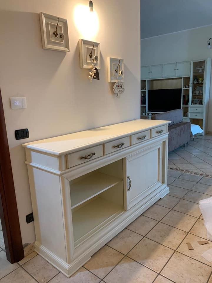 Madia credenza shabby in legno 2 porte scorrevoli(smontabile) l.180 p.48 h.100 (3071) - Mobili 2G