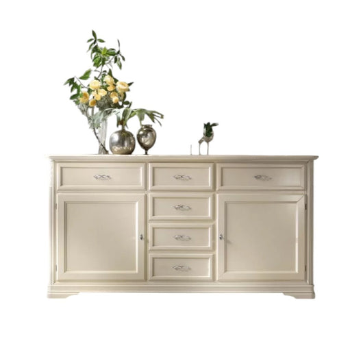 Madia credenza shabby in legno massello 2 porte avorio l.200 p.51 h.105 - Mobili 2G