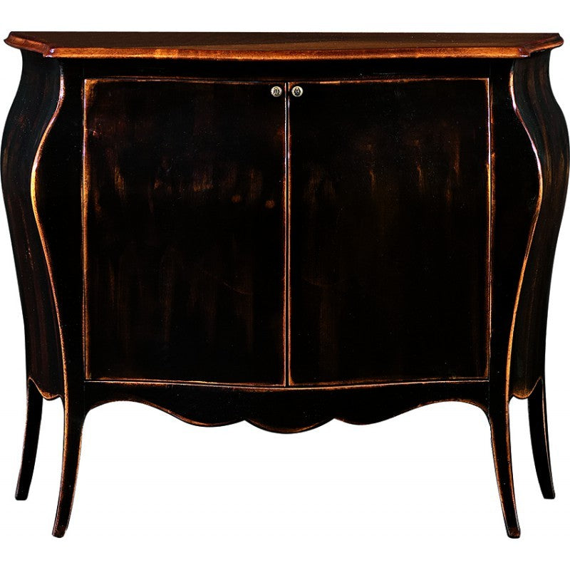 Madia credenza shabby legno nero/naturale l.120 p.54 h.94 (2146) - Mobili 2G