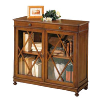 Madia libreria inglesina in legno tinta noce 110x40x100 (765) - Mobili 2G