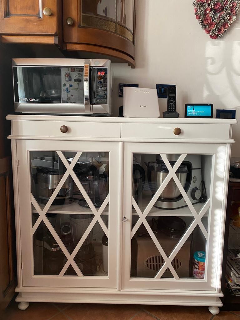 Madia libreria inglesina legno bianco opaco 110x40x100 (1204) - Mobili 2G