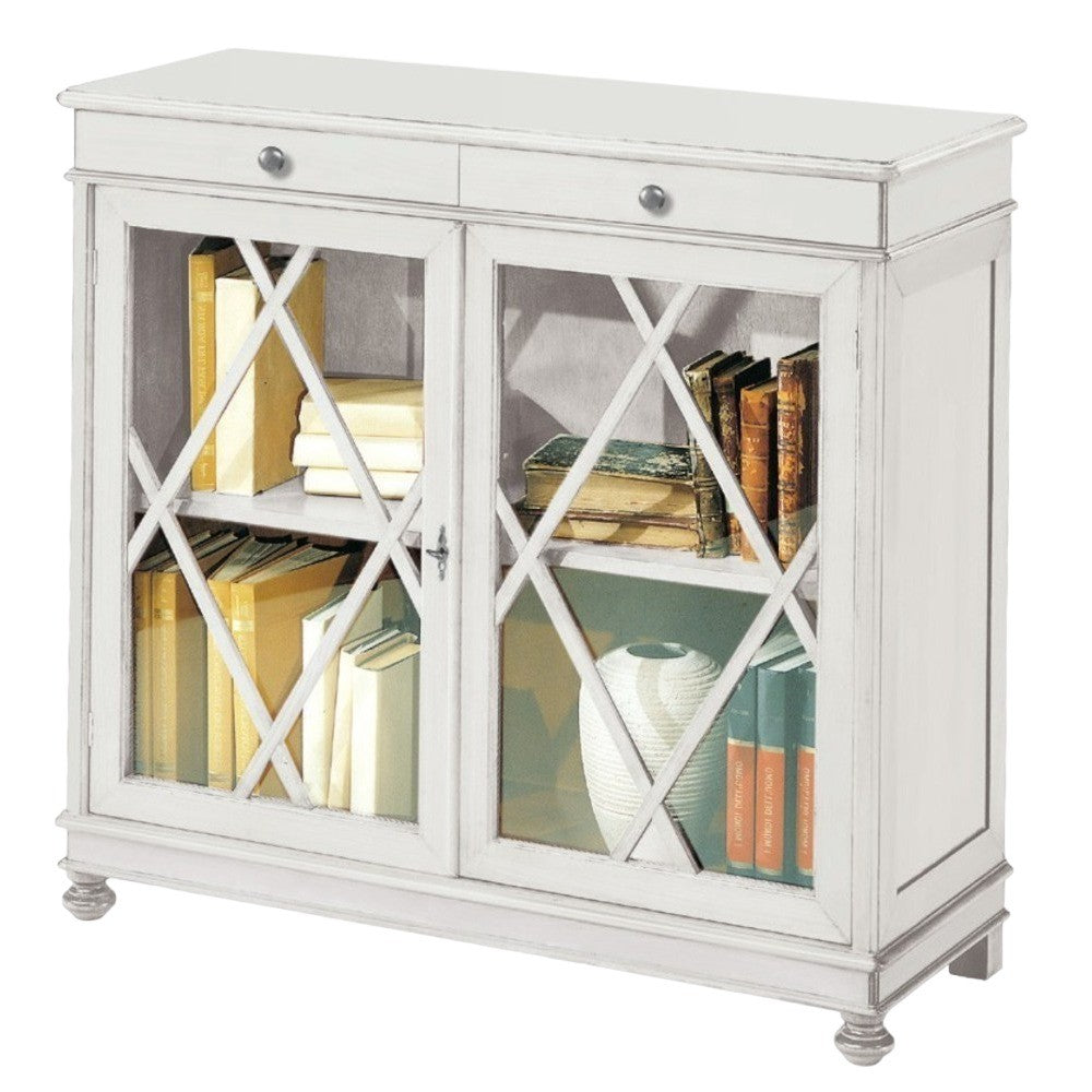 Madia libreria inglesina legno bianco opaco 110x40x100 (1204) - Mobili 2G