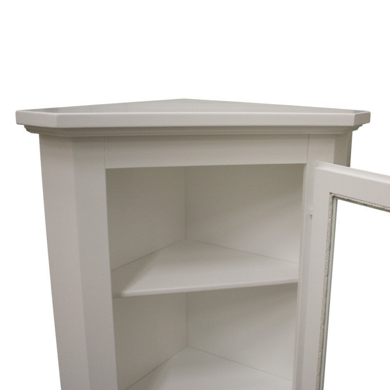 Mobile ad angolo 1 anta legno shabby bianco 50x50x130 (724) - Mobili 2G