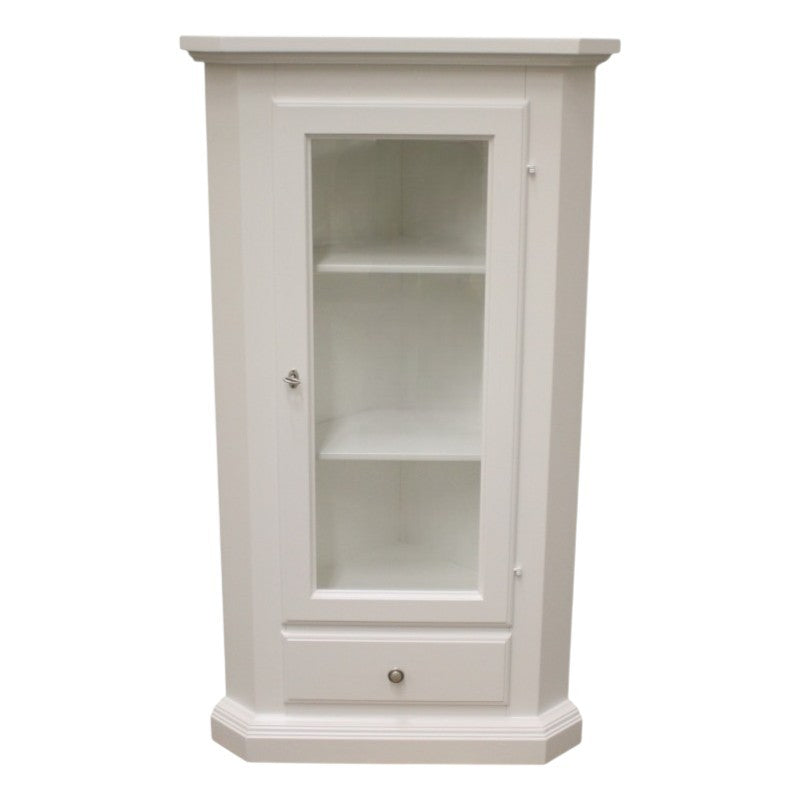 Mobile ad angolo 1 anta legno shabby bianco 50x50x130 (724) - Mobili 2G