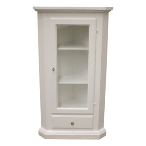 Mobile ad angolo 1 anta legno shabby bianco 50x50x130 (724) - Mobili 2G