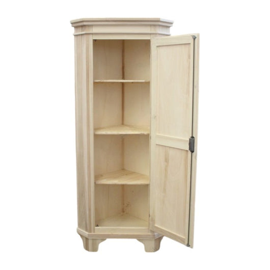 Mobile angolare in legno arte povera 1 porta tinta noce l.58 x 58 h.198 (808) - Mobili 2G