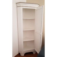 Mobile angolare in legno classico 1 porta bianco e grigio l.58 x 58 h.198 (808) - Mobili 2G