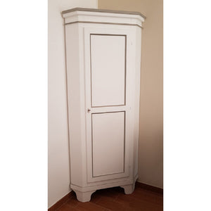 Mobile angolare in legno classico 1 porta bianco e grigio l.58 x 58 h.198 (808) - Mobili 2G